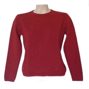 Mercer & Madison Italian Merino Red Cropped Sweater Old Money Quiet Luxury L M
